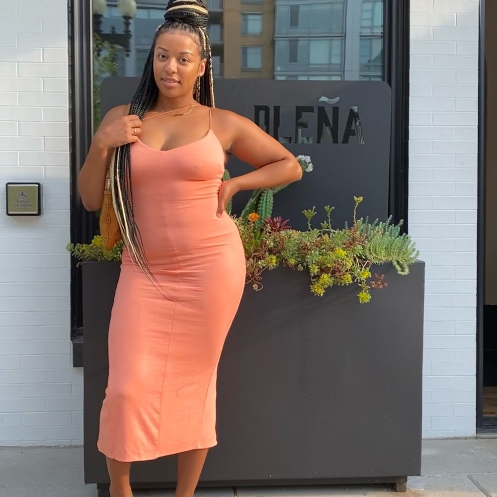Peach strappy dress